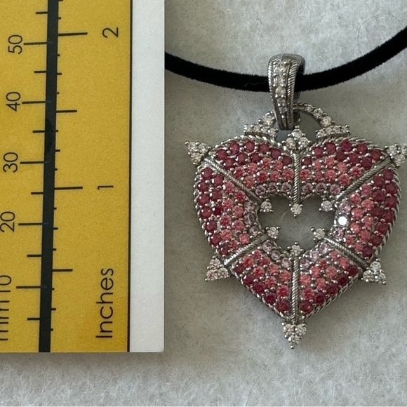 Judith Ripka Pink Diamond 925 Sterling Silver Heart Pendant Necklace NWOT - Picture 11 of 15